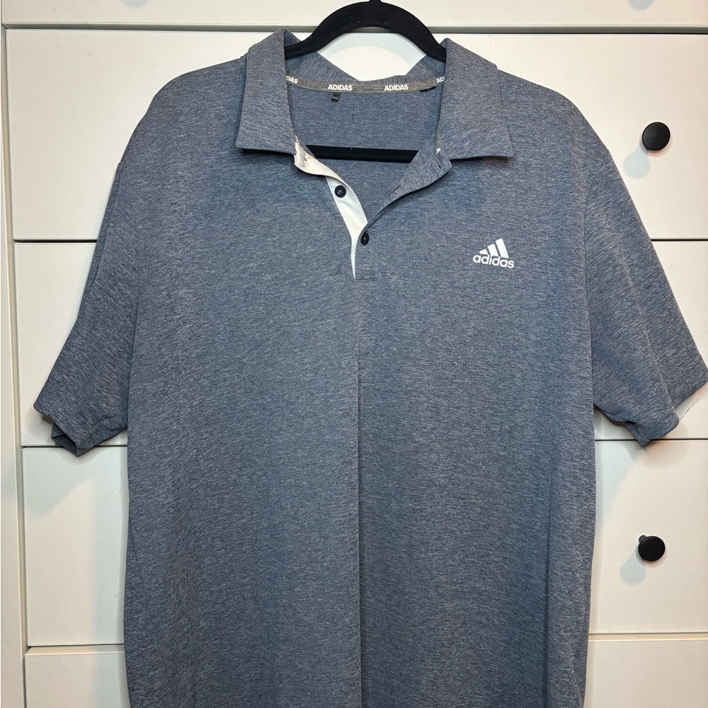 Adidas Men's Blue/ Gray Polo Shirt